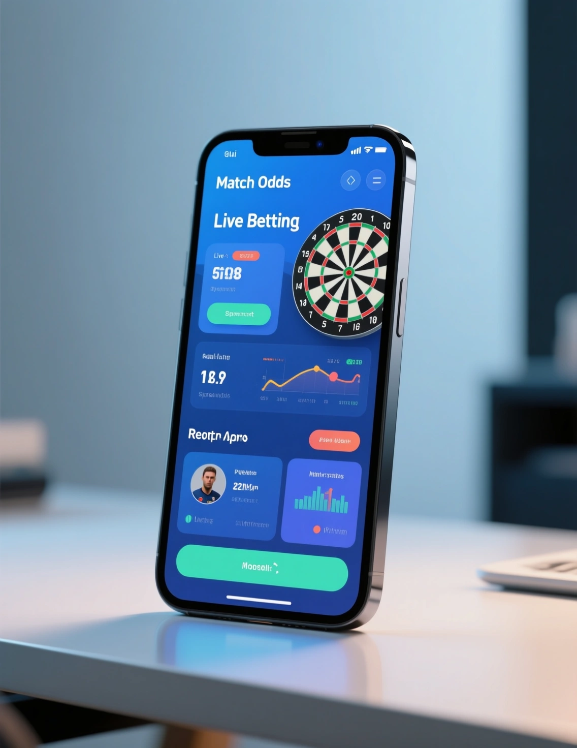 Smartphone mit Live-Wetten App Interface