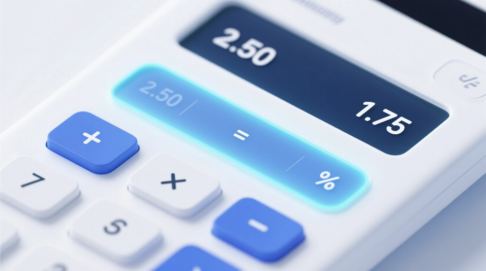 Quoten-Rechner Interface mit mathematischen Symbolen