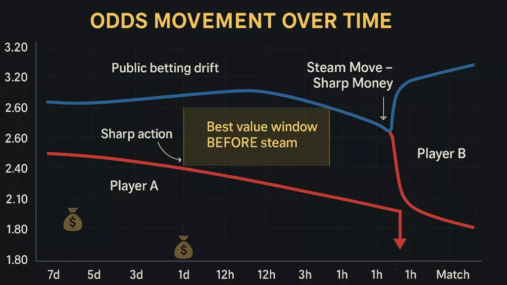 Quoten-Bewegung und Steam Moves - Analyse von Sharp Money vs Public Betting