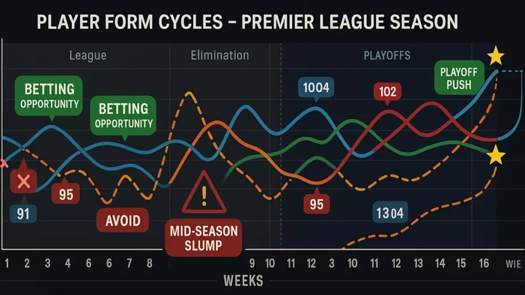 Premier League Form-Zyklen über 16 Wochen - Analyse von Performance-Schwankungen und Betting-Opportunities