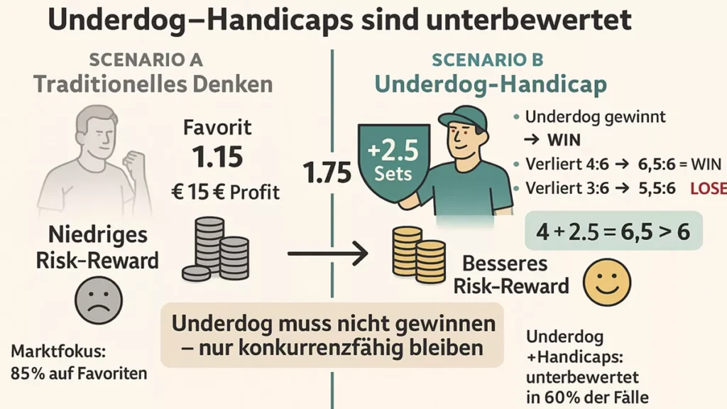 Underdog-Handicap Value - Wie Plus-Handicaps bessere Risk-Reward-Verhältnisse bieten als direkte Siegwetten
