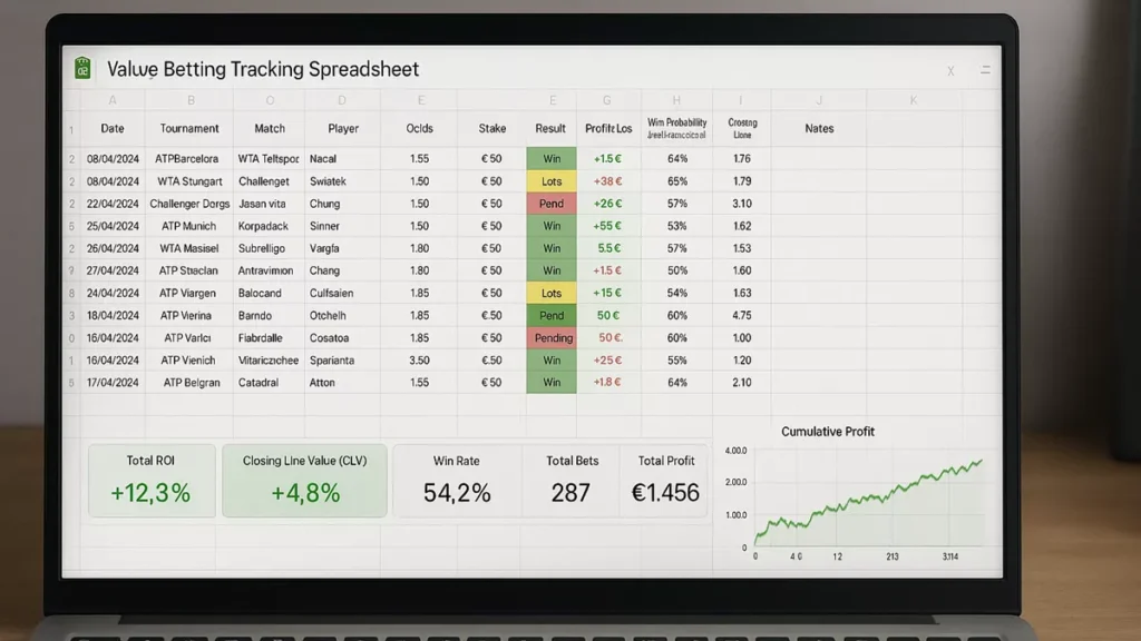 Value-Betting Tracking-System - Excel-Dashboard mit ROI, CLV und Performance-Metriken